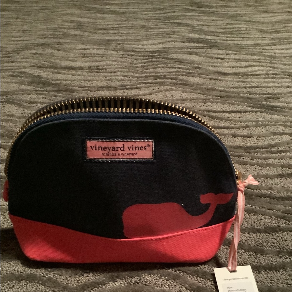 Vineyard Vines Black and Pink Cosmetic Bag